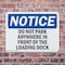 Signmission No Parking In Front Of Loading Dock OSHA Notice Sign, Plastic, 14in W x 10in L, 2PK OS-2PACK-NS-P-1014-L-16159 - alternate 2